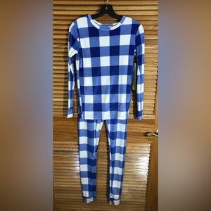 Cat & Jack Youth Size 14 Blue / White Plaid Snug Fitting 2-Piece Pajamas